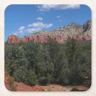 Panorama van rode rotsen in Sedona Arizona Vierkante Kartonnen Onderzetter
