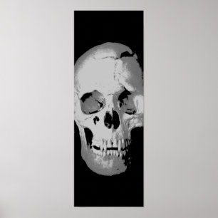 Panoramic Skull Poster - Zwart & Wit Pop Art, Fa