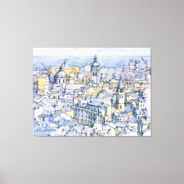 Panoramica di Genova Canvas Afdruk