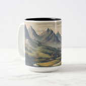 Panoramisch berglandschap tweekleurige koffiemok (Voorkant links)