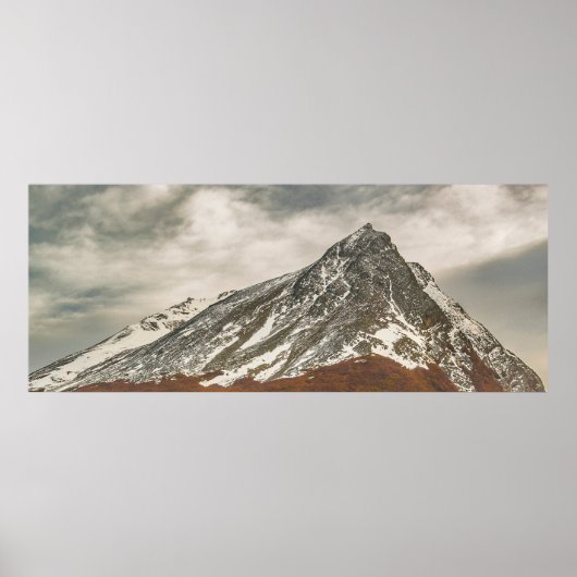 Panoramisch besneeuwd Andes bergen landschap, Ushu Poster (Voorkant)