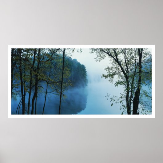Panoramisch bos en rivierlandschap poster (Voorkant)