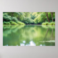 Panoramisch Landschap Bos Lake Natuur Rustig
