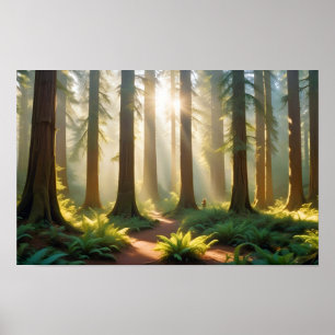 Panoramisch Landschap Bos Natuur Rustig landschap Poster