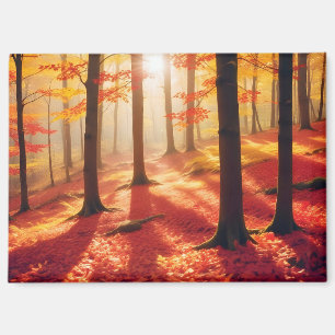 Panoramisch landschap Herfstbos Natuur rustig Magneet