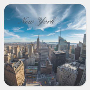 Panoramisch New York City Reis  Vierkante Sticker
