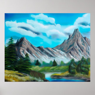 Panoramisch Rocky Mountain Art Poster