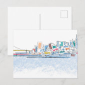 Panoramisch San Franciso, CA Briefkaart (Voorkant / Achterkant)