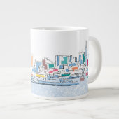 Panoramisch San Franciso, CA Extra Grote Beker (Voorkant rechts)