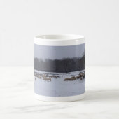 Panoramisch sneeuwlandschap met Mok van schapenkof (Center)