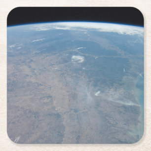 Panoramisch Texas en de Golf van Mexico Vierkante Kartonnen Onderzetter