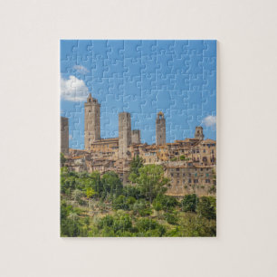 Panoramisch uitzicht op San Gimignano Toscane Ital Legpuzzel