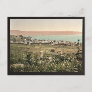 Panoramisch uitzicht, Tiberias, Heilig Land (d.w.z Briefkaart