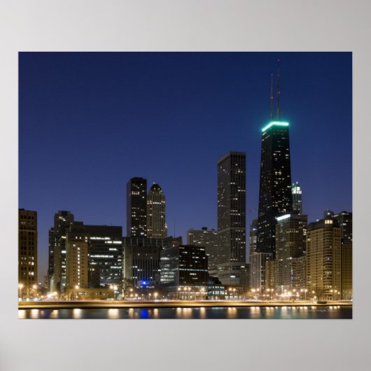 Panoramisch uitzicht van de Chicago lakefront bij  Poster (Voorkant)