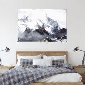 Panoramisch Uitzicht van de Everest Mountain Canvas Afdruk (Insitu (Slaapkamer))