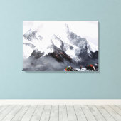 Panoramisch Uitzicht van de Everest Mountain Canvas Afdruk (Insitu (Houten vloer))