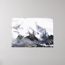 Panoramisch Uitzicht van de Everest Mountain Canvas Afdruk