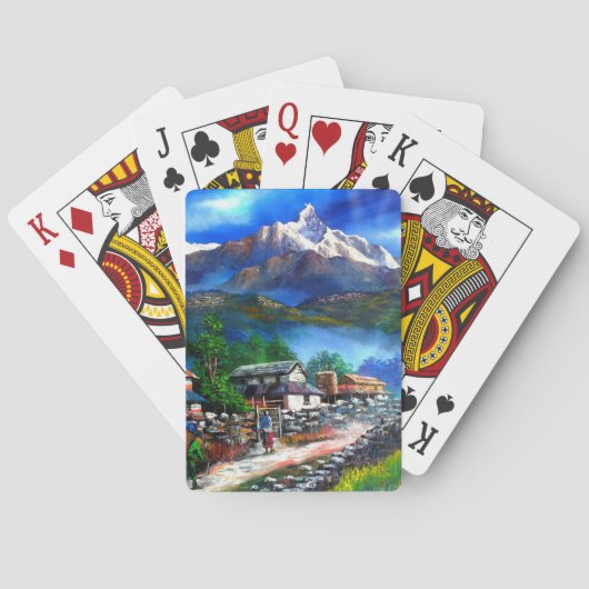 Panoramisch Uitzicht van de Everest Mountain Nepal Pokerkaarten (Achterkant)