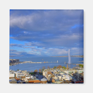 Panoramisch uitzicht van de Genève waterstraal Magneet