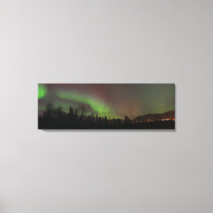 Panoramisch Uitzicht van de noordelijke lampjes in Canvas Afdruk