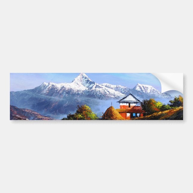 Panoramisch Uitzicht van de prachtige Everest Moun Bumpersticker (Voorkant)