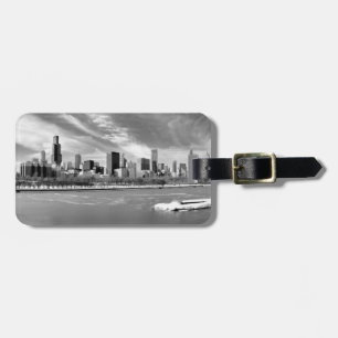 Panoramisch uitzicht van de skyline van Chicago in Bagagelabel