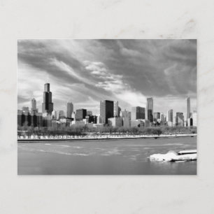 Panoramisch uitzicht van de skyline van Chicago in Briefkaart