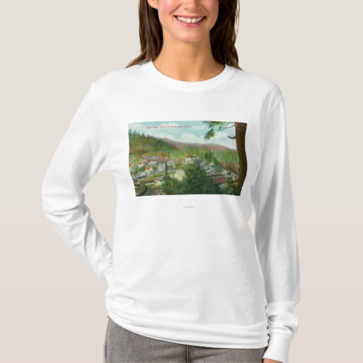 Panoramisch Uitzicht van de stad Dunsmuir, CA T-shirt (Voorkant)