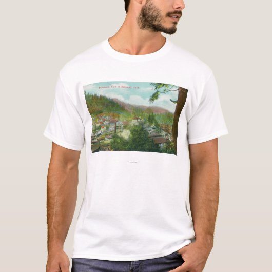 Panoramisch Uitzicht van de stad Dunsmuir, CA T-shirt (Voorkant)