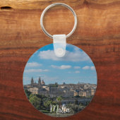 Panoramisch uitzicht van de stad Valletta op Malta Sleutelhanger (Voorkant)