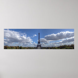 Panoramisch uitzicht van Eiffeltoren - Parijs Poster