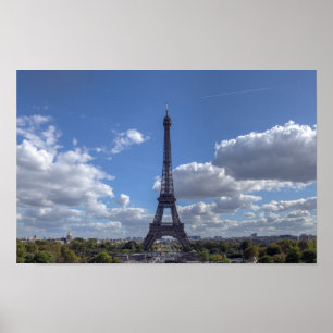 Panoramisch uitzicht van Eiffeltoren - Parijs Poster