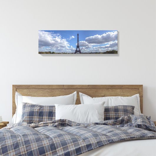 Panoramisch uitzicht van Eiffeltoren uit Trocadero Canvas Afdruk (Insitu (Slaapkamer))