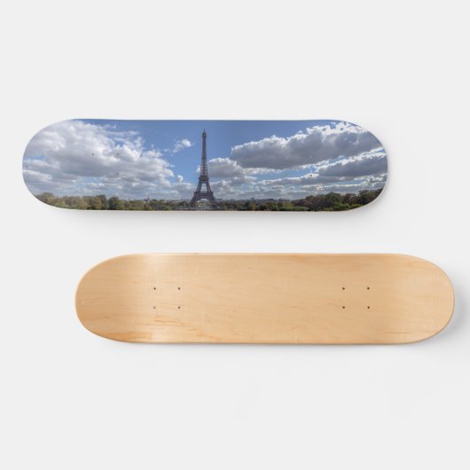 Panoramisch uitzicht van Eiffeltoren uit Trocadero Skateboard (Horizontaal)