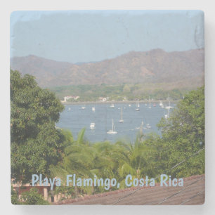 Panoramisch Uitzicht van Flamingo Beach, Costa Ric Stenen Onderzetter