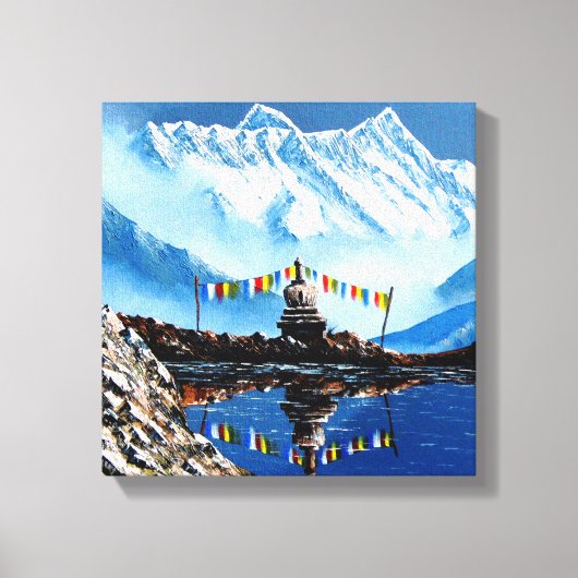 Panoramisch Uitzicht van het Annapurnagebergte Nep Canvas Afdruk (Voorkant)