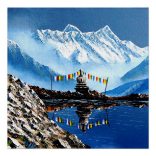 Panoramisch Uitzicht van het Annapurnagebergte Nep Perfect Poster