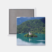 Panoramisch uitzicht van het Bled-meer Magneet (Voorkant / Achterkant)