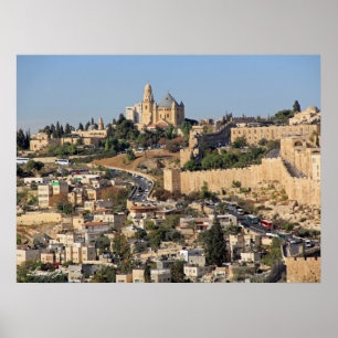 Panoramisch Uitzicht van Jeruzalem in Israël Poster