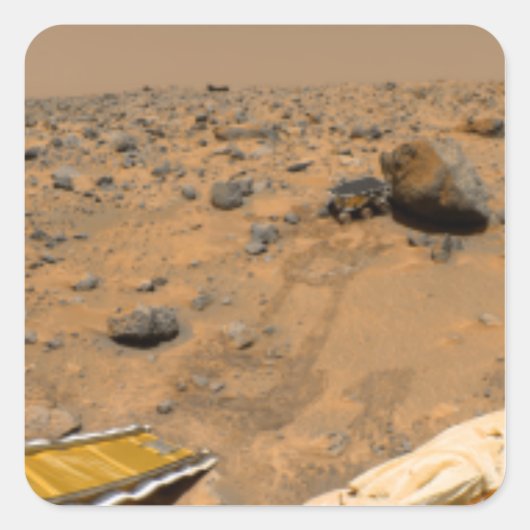 Panoramisch uitzicht van Mars 5 Vierkante Sticker (Voorkant)