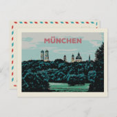 Panoramisch Uitzicht van München vanaf het plattel Briefkaart (Voorkant / Achterkant)