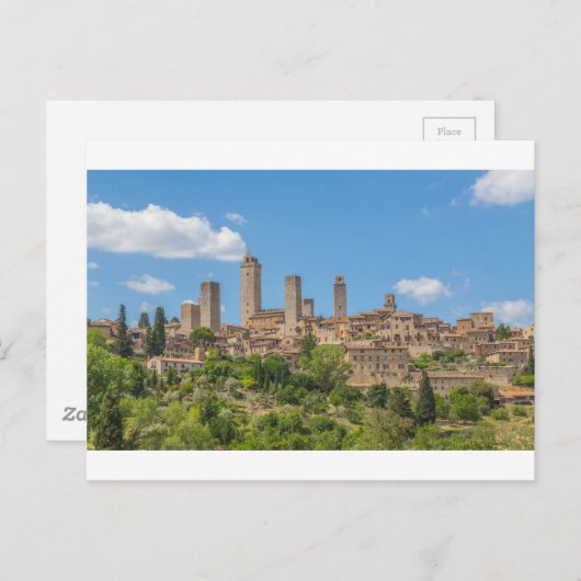 Panoramisch uitzicht van San Gimignano Tuscany Ita Briefkaart (Voorkant / Achterkant)