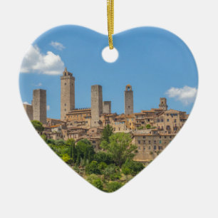 Panoramisch uitzicht van San Gimignano Tuscany Ita Keramisch Ornament