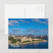 Panoramisch uitzicht van Sliema op Malta Briefkaart (Voorkant / Achterkant)