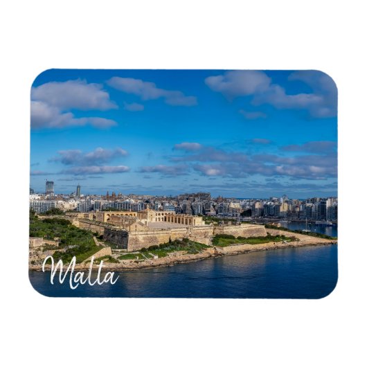 Panoramisch uitzicht van Sliema op Malta Magneet (Horizontaal)
