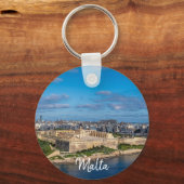 Panoramisch uitzicht van Sliema op Malta Sleutelhanger (Voorkant)