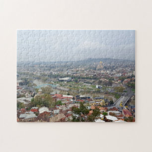 Panoramisch uitzicht van Tbilisi, hoofdstad van Ge Legpuzzel