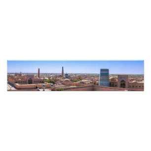 Panoramisch zicht op Khiva - Oezbekistan Foto Afdruk