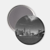 Panoramisch Zwart Wit Brooklyn Magneet (Voorkant / Achterkant)