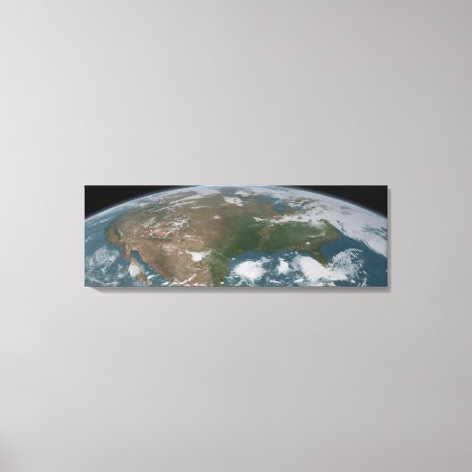Panoramische planeet Aarde en de VS. 2 Canvas Afdruk (Voorkant)